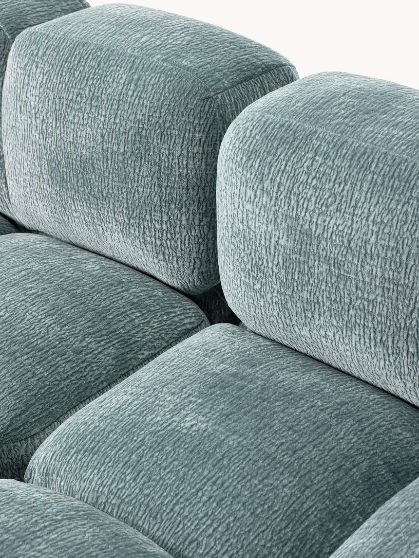 Bom Plus Köşe Koltuk Mavi Dokuma Kadife