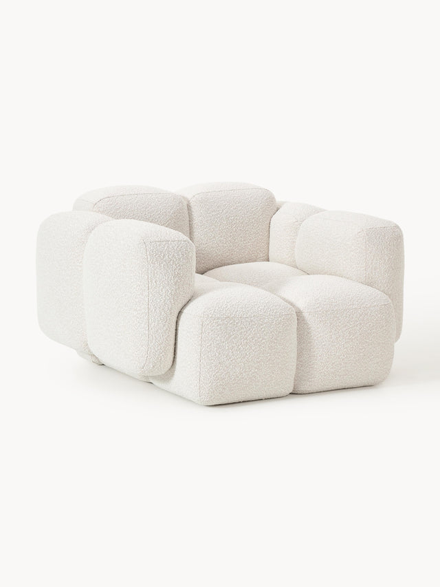 Bom Tekli Koltuk Kırık Beyaz Bukle