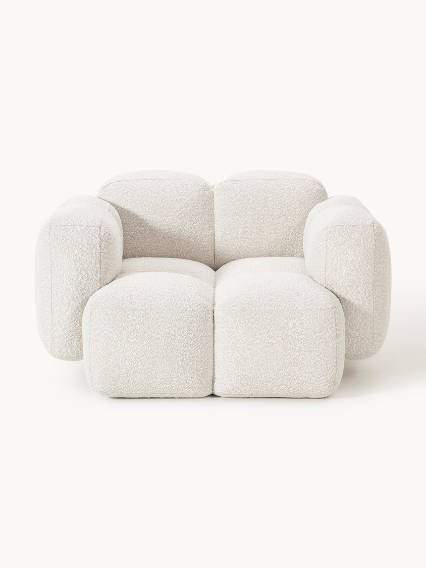 Bom Tekli Koltuk Kırık Beyaz Bukle