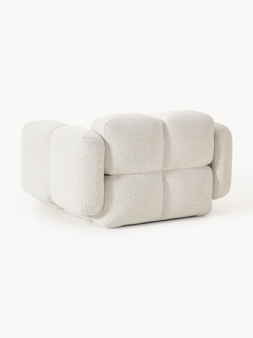 Bom Tekli Koltuk Kırık Beyaz Bukle