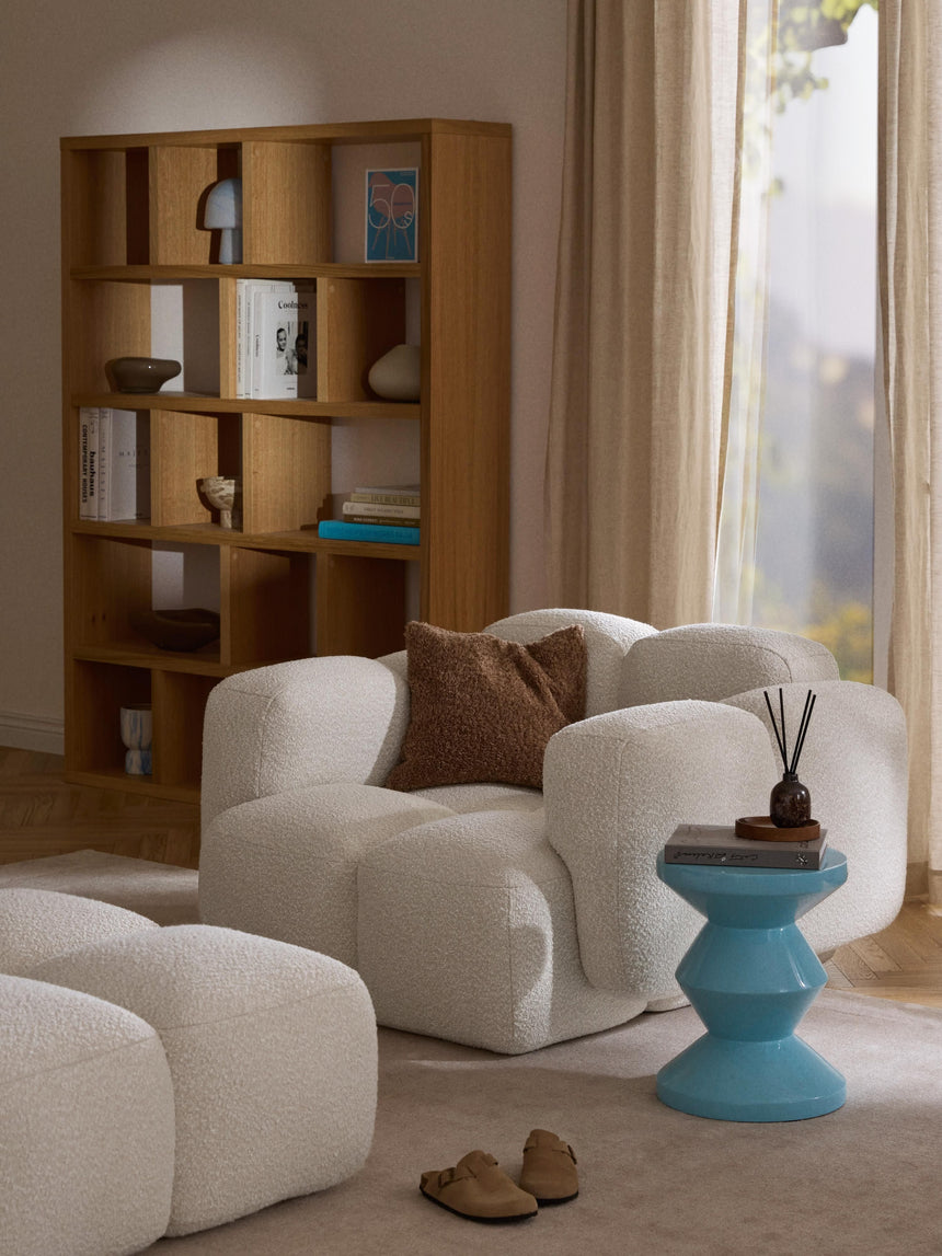 Bom Tekli Koltuk Kırık Beyaz Bukle