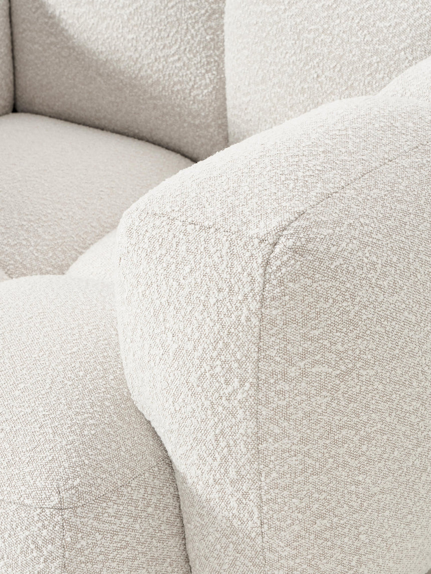 Bom Tekli Koltuk Kırık Beyaz Bukle