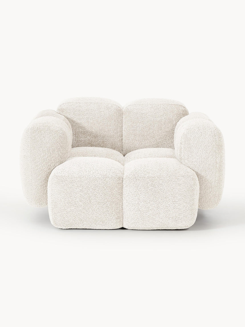 Bom Tekli Koltuk Kırık Beyaz Teddy