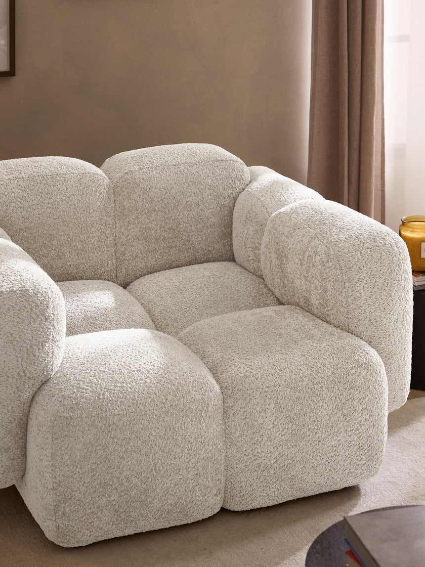 Bom Tekli Koltuk Kırık Beyaz Teddy