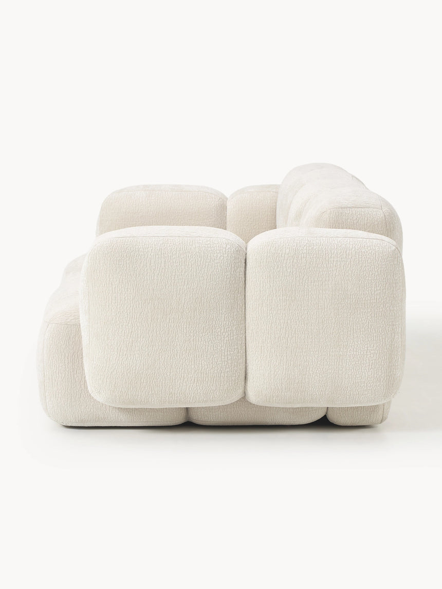 Bom Üçlü Koltuk Açık Bej Dokuma Kadife