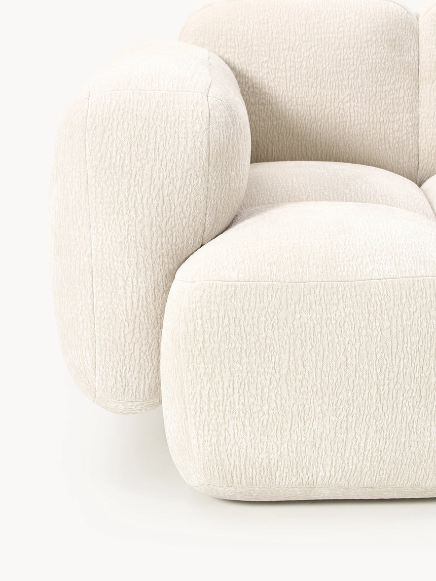 Bom Üçlü Koltuk Açık Bej Dokuma Kadife