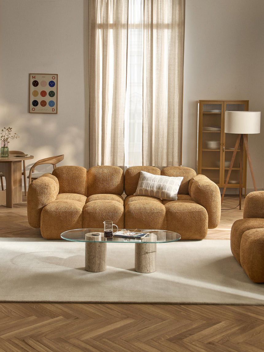 Bom Üçlü Koltuk Hardal Teddy