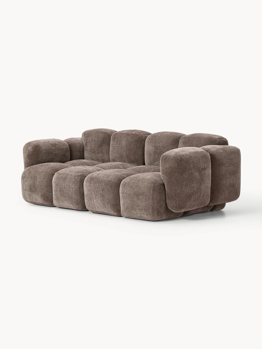 Bom Üçlü Koltuk Kahve Dokuma Kadife