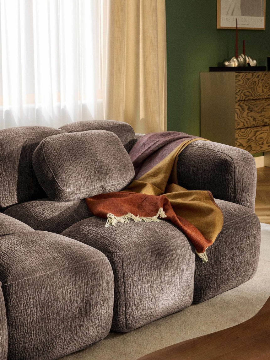 Bom Üçlü Koltuk Kahve Dokuma Kadife