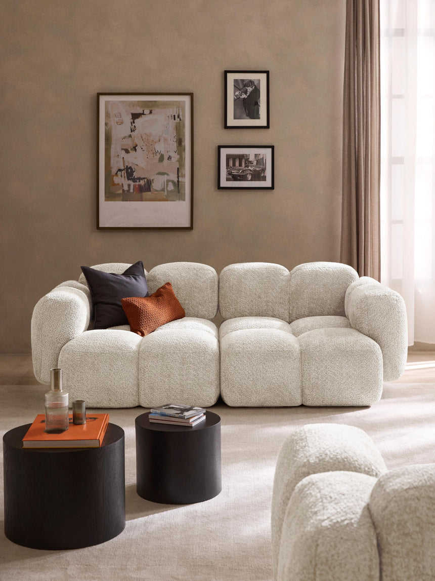 Bom Üçlü Koltuk Kırık Beyaz Teddy