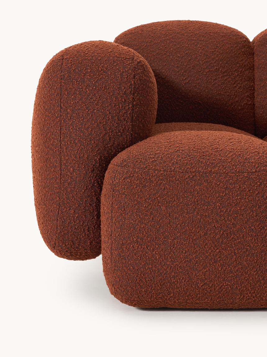 Bom Üçlü Koltuk Terakota Bukle