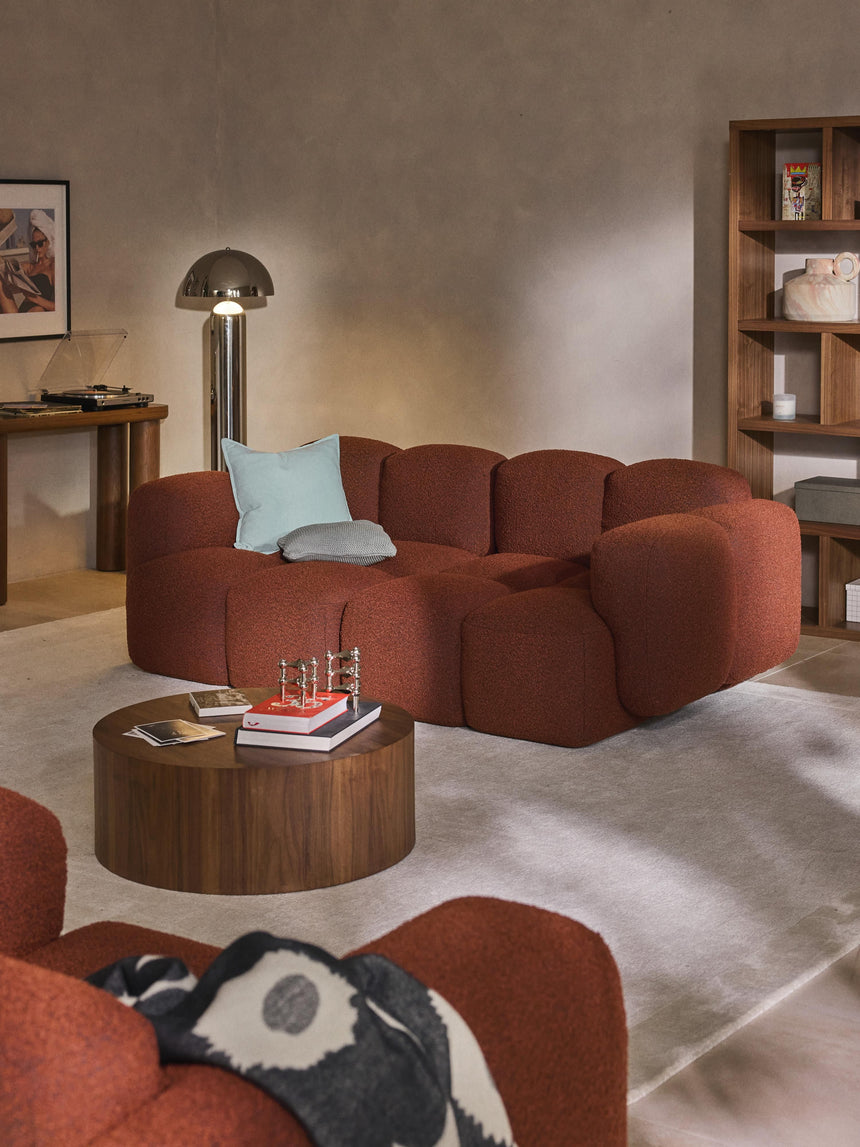 Bom Üçlü Koltuk Terakota Bukle