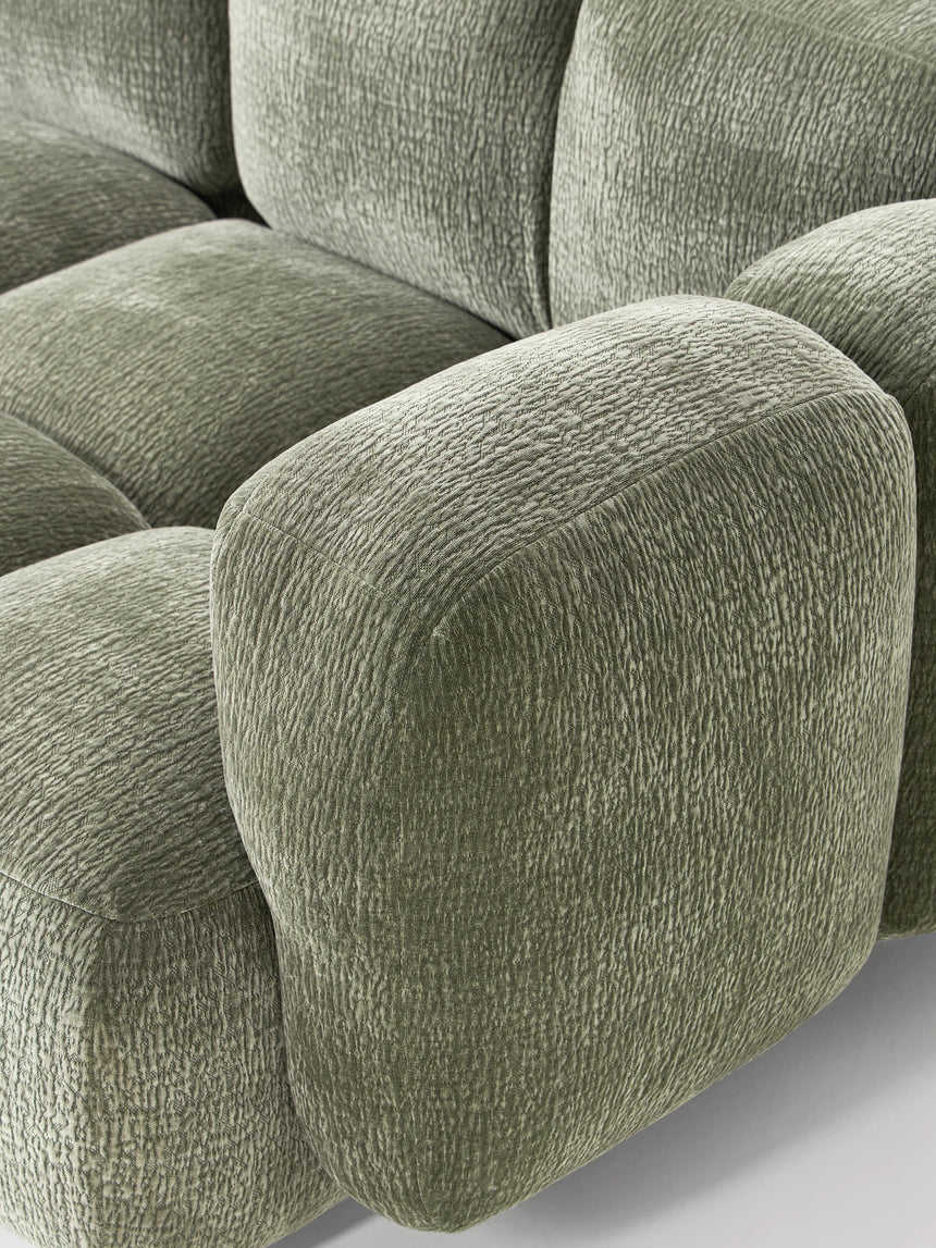 Bom Üçlü Koltuk Yeşil Dokuma Kadife