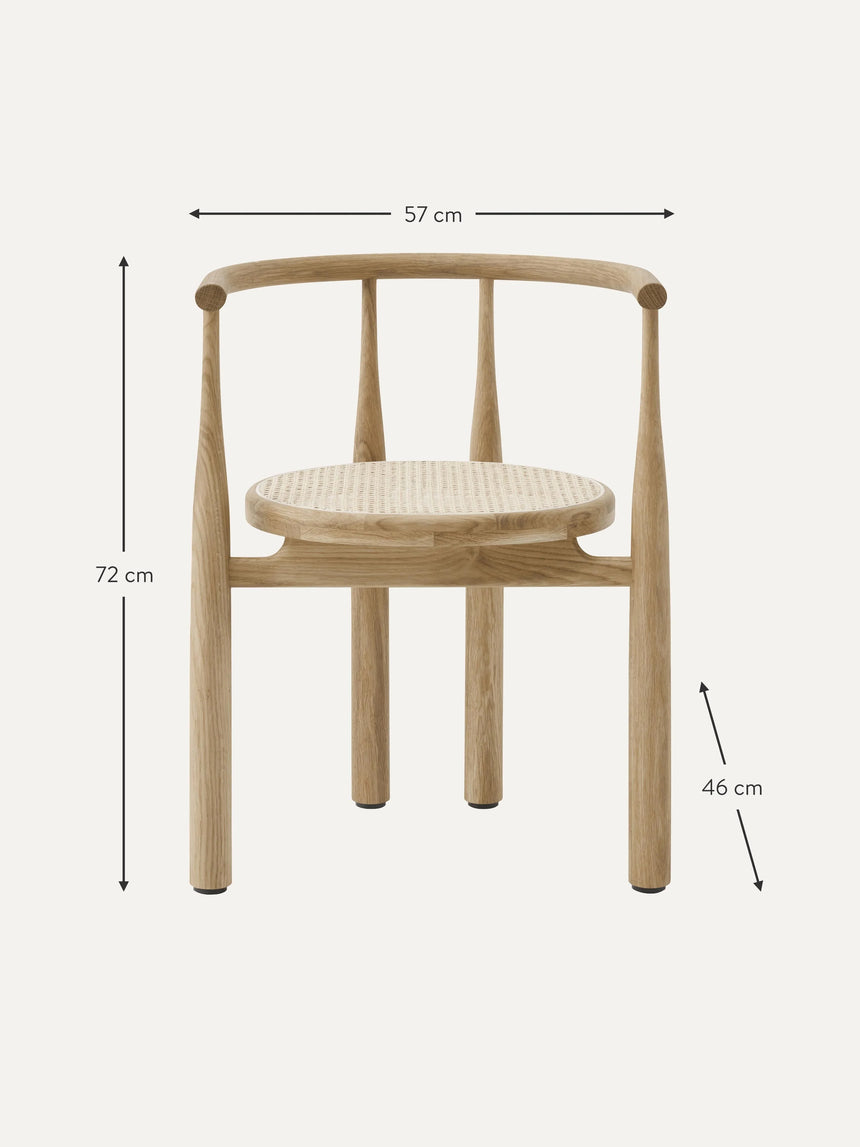 Bors Hazeran İşlemeli Ahşap Sandalye Meşe