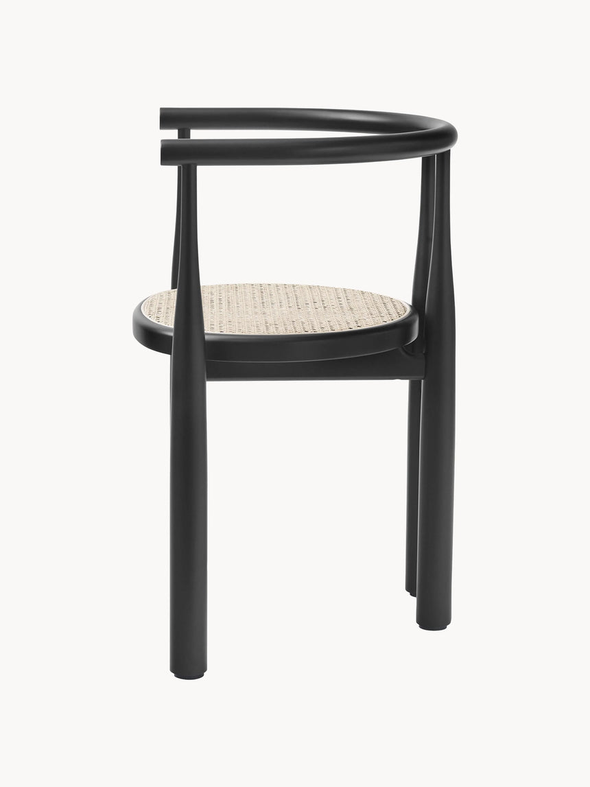 Bors Hazeran İşlemeli Ahşap Sandalye Siyah