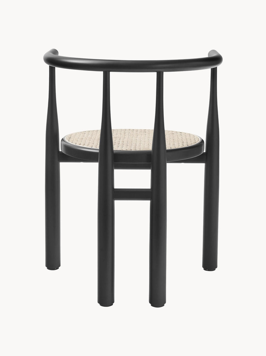 Bors Hazeran İşlemeli Ahşap Sandalye Siyah