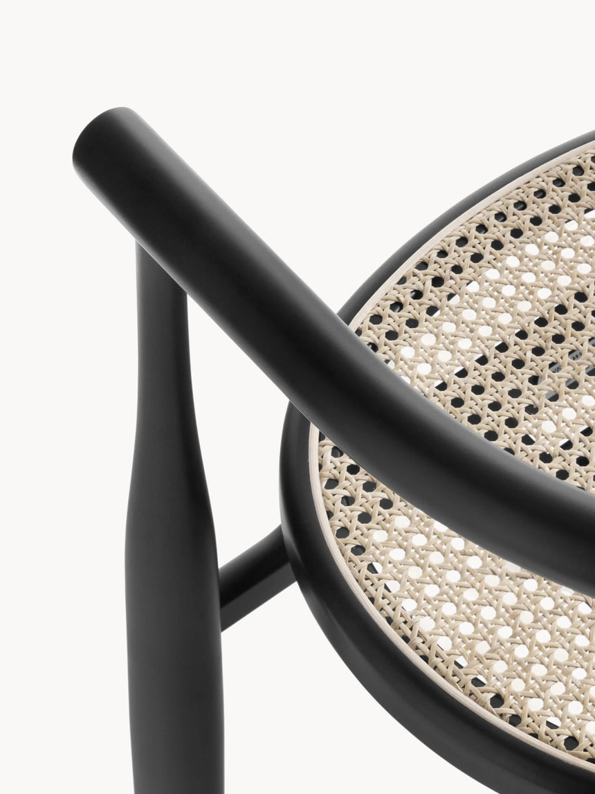 Bors Hazeran İşlemeli Ahşap Sandalye Siyah