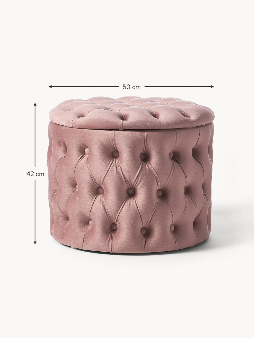 Cara Kapitone Sandık Puf Pembe