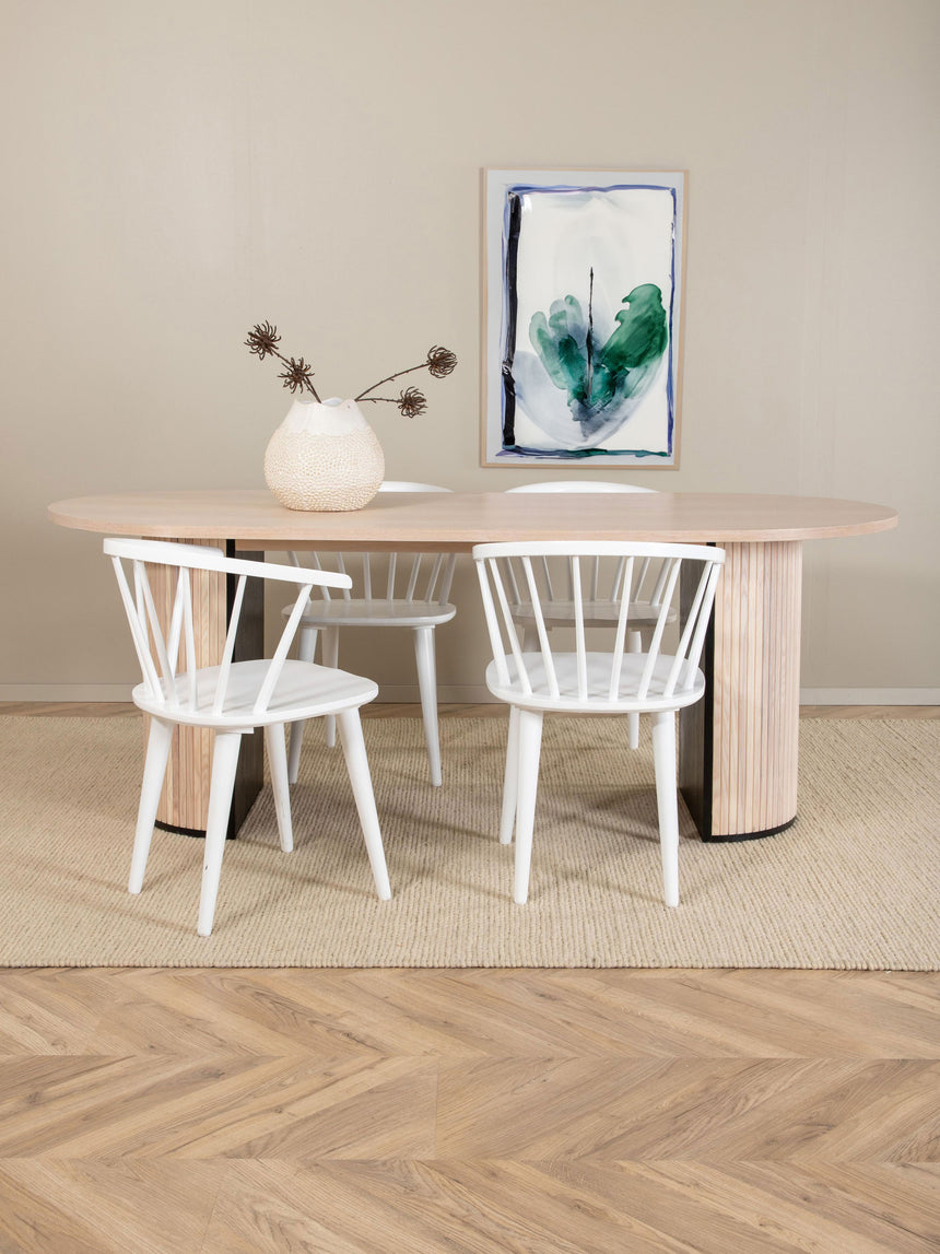 Chelsea Ahşap Yemek Masası Beyaz Meşe