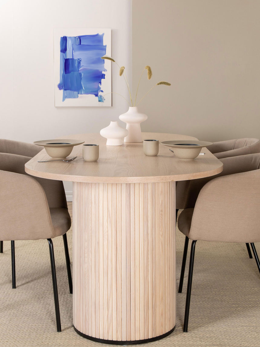 Chelsea Ahşap Yemek Masası Beyaz Meşe