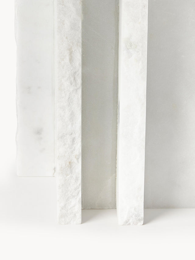 Cisco Mermer Kare Orta Sehpa Beyaz