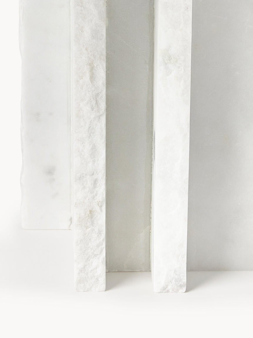 Cisco Mermer Kare Orta Sehpa Beyaz