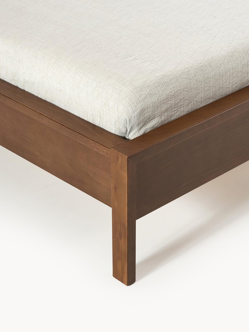 Corner Çift Kişilik Ahşap Karyola Ceviz