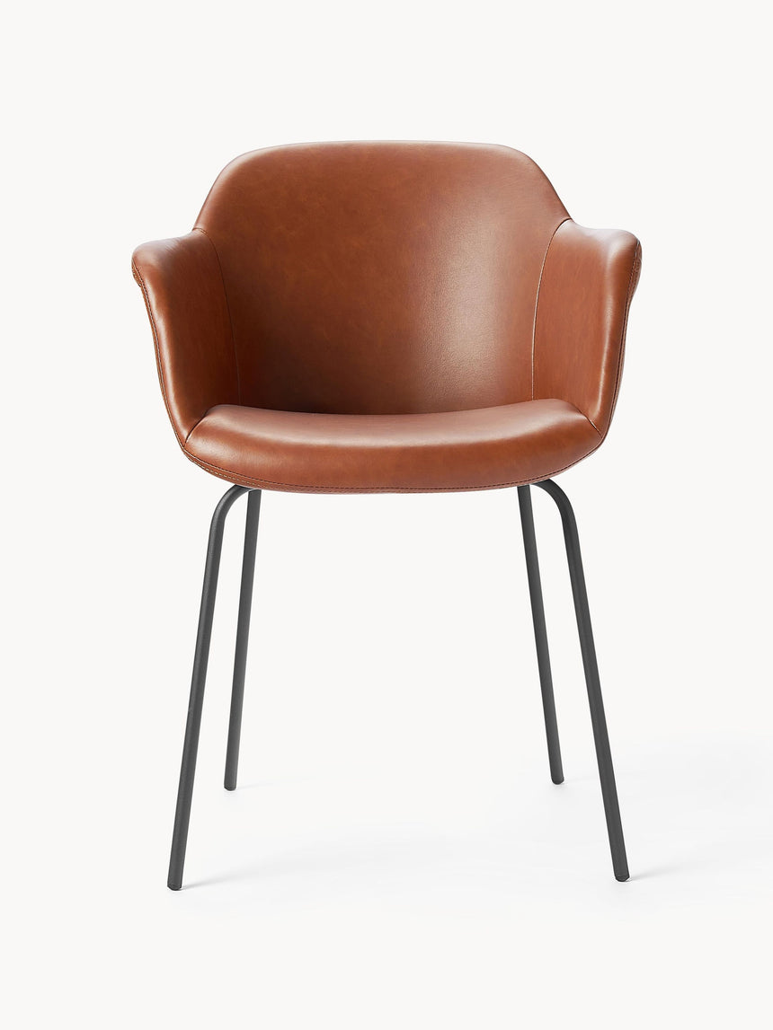 Crea Metal Sandalye Taba Deri