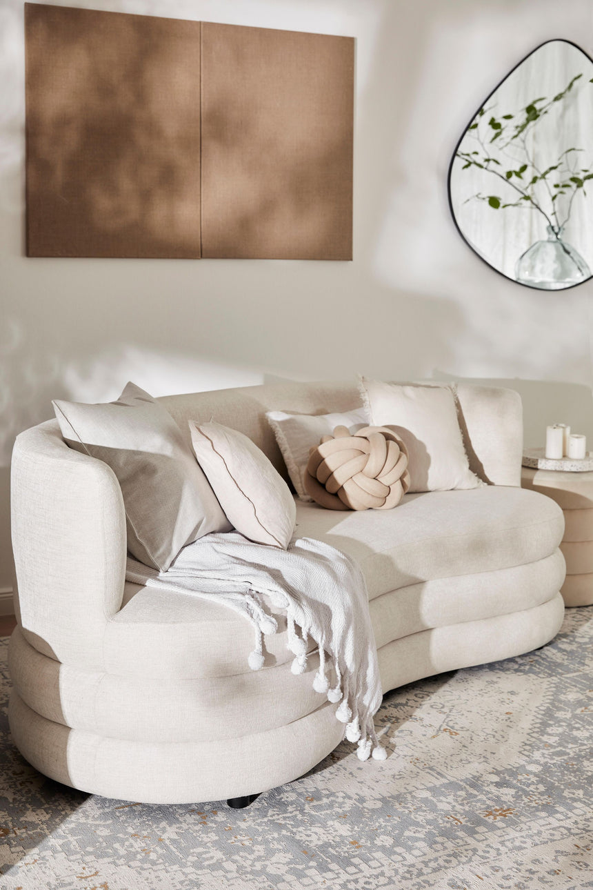 Daisy Puf Üçlü Koltuk Kırık Beyaz