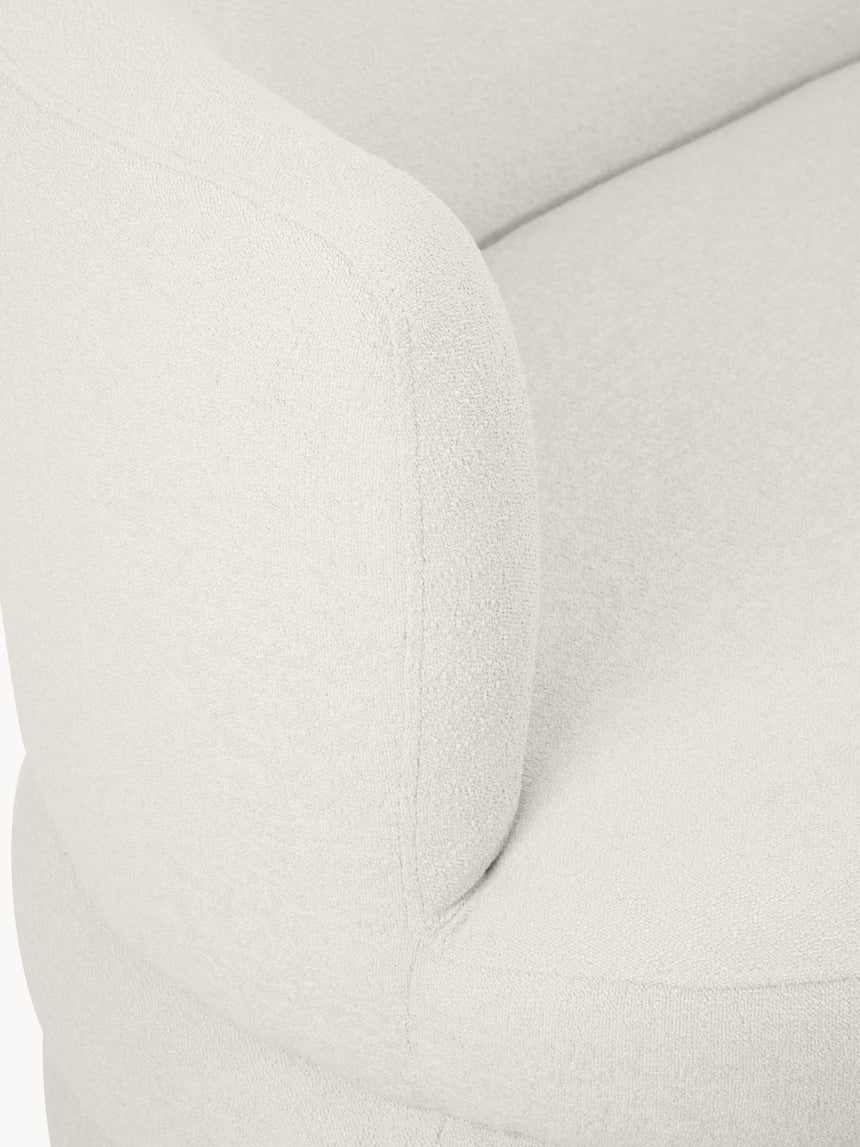 Daisy Puf Üçlü Koltuk Kırık Beyaz Bukle