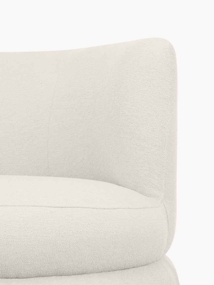 Daisy Puf Üçlü Koltuk Kırık Beyaz Bukle