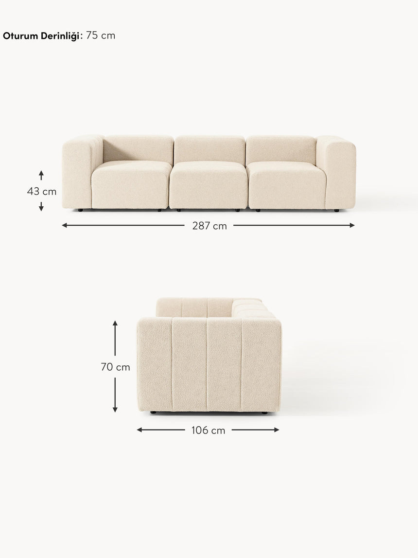 Deko Dörtlü Koltuk Açık Bej Bukle