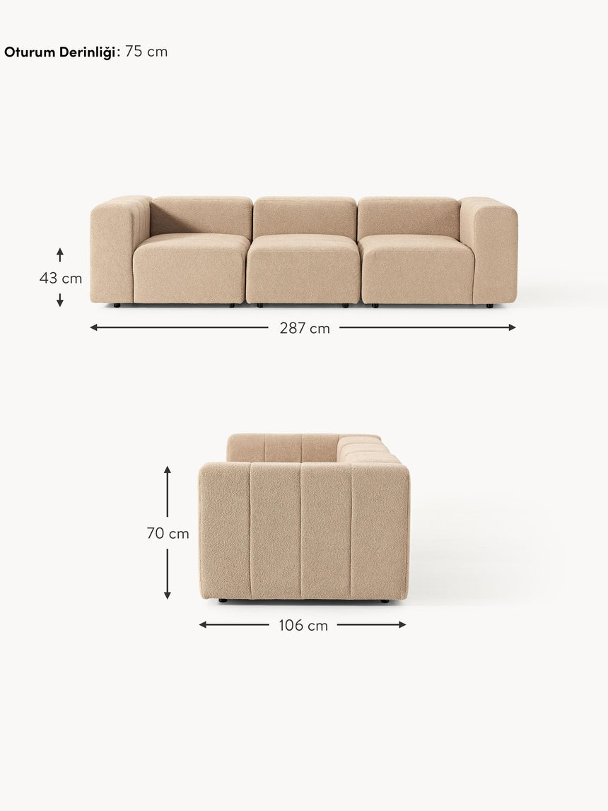 Deko Dörtlü Koltuk Bej Bukle