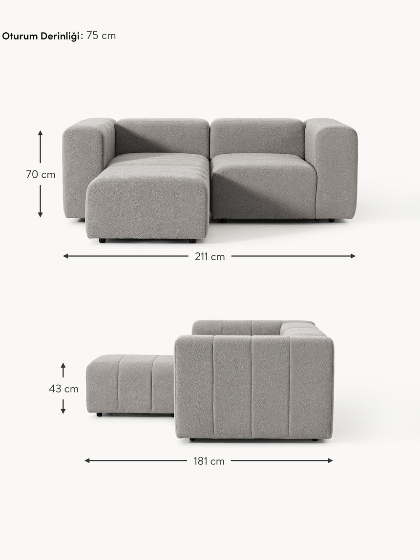 Deko Köşe Koltuk Gri Bukle