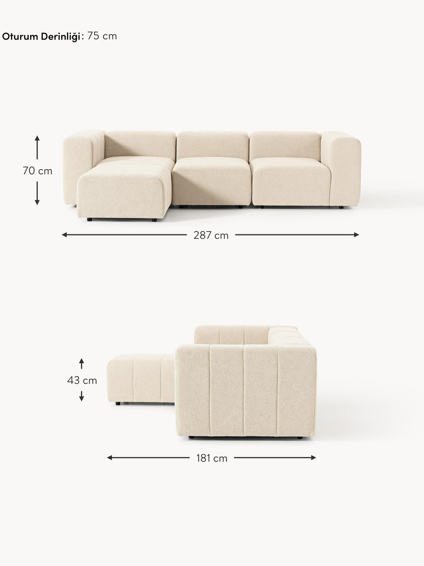 Deko Plus Köşe Koltuk Açık Bej Bukle
