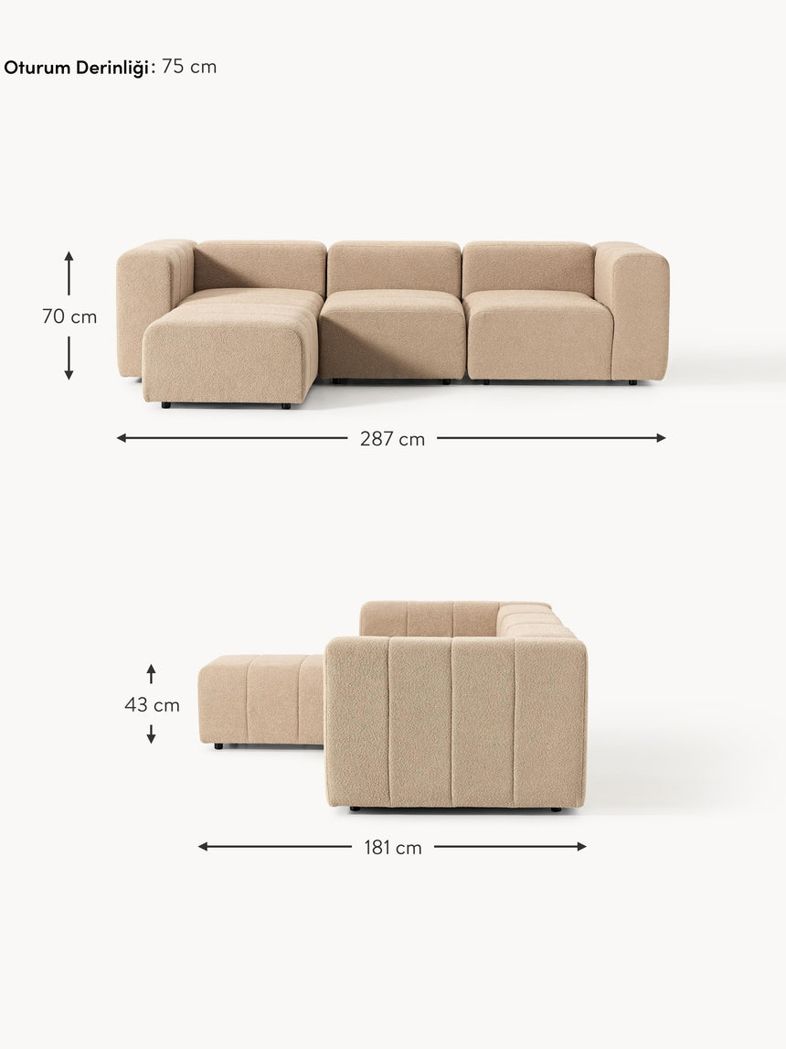Deko Plus Köşe Koltuk Bej Bukle