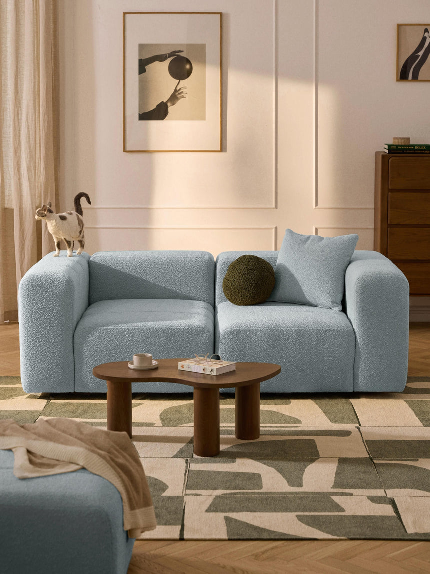 Deko Üçlü Koltuk Açık Mavi Bukle