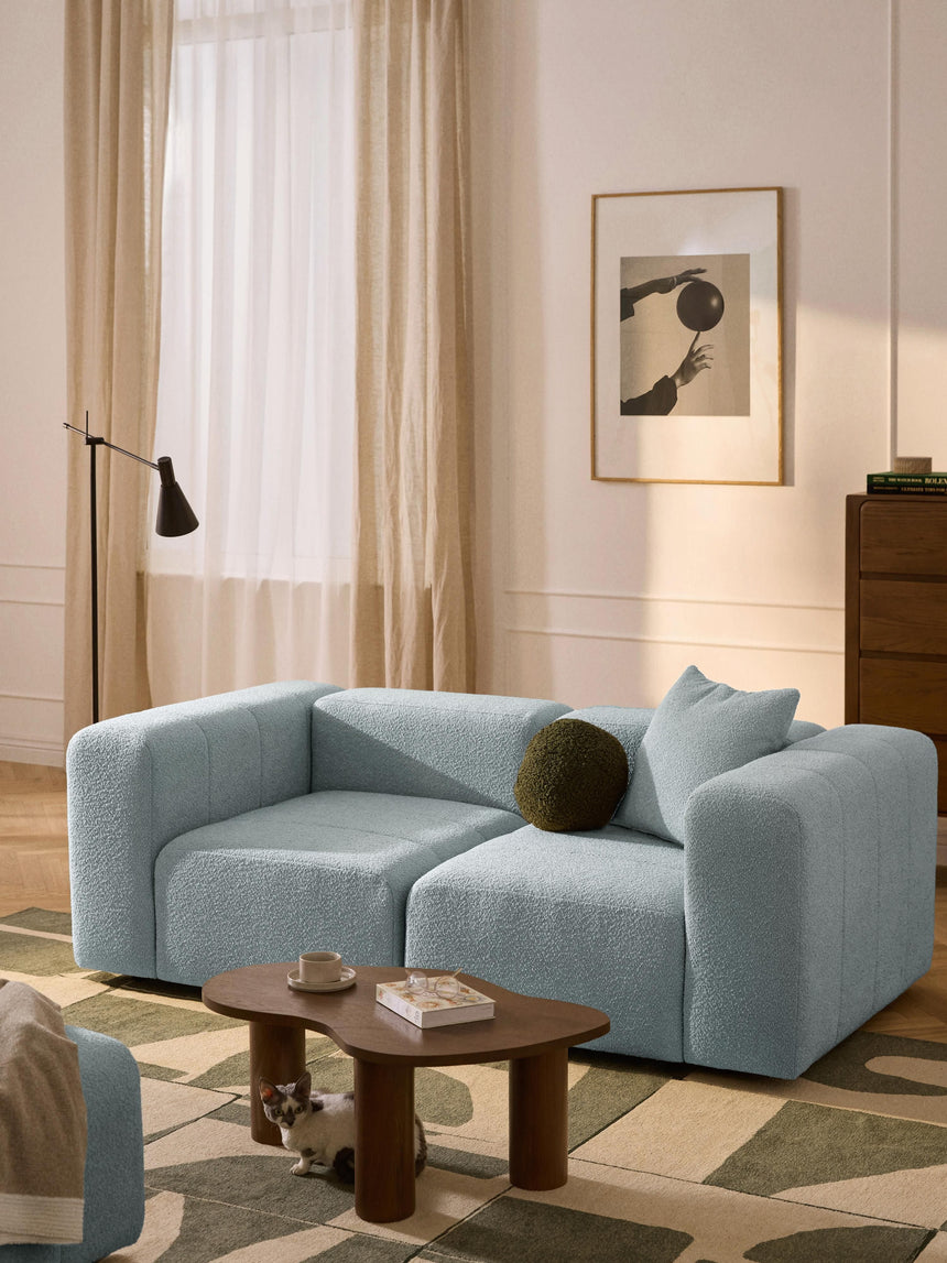 Deko Üçlü Koltuk Açık Mavi Bukle