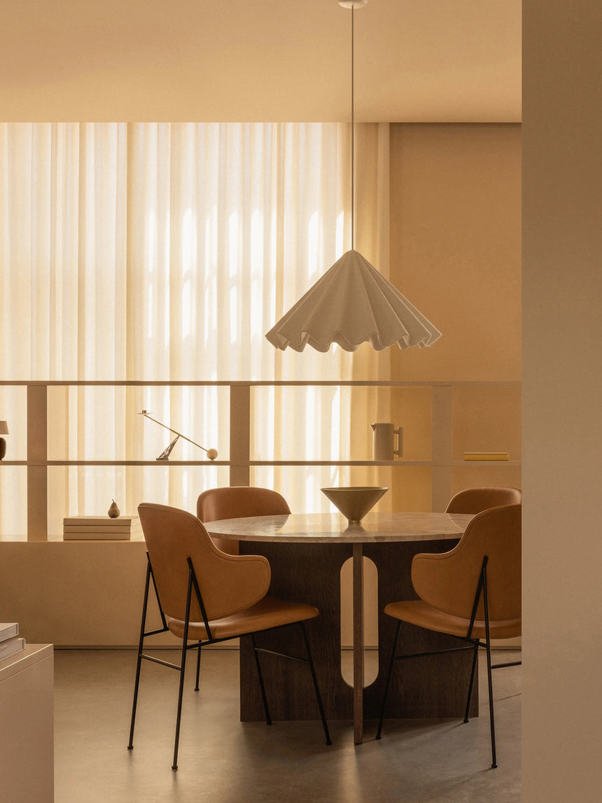 Dion Yuvarlak Gri Mermer Tablalı Ahşap Yemek Masası Ceviz