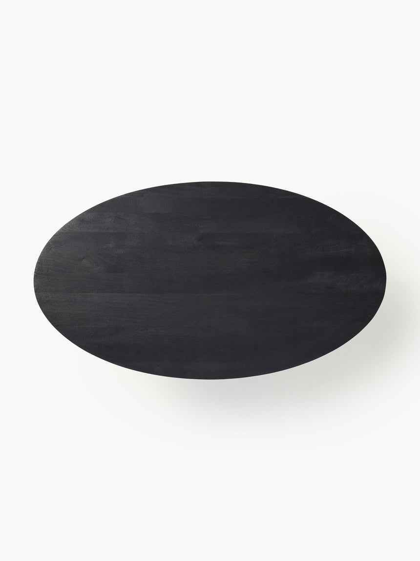 Elit Oval Ahşap Yemek Masası Siyah