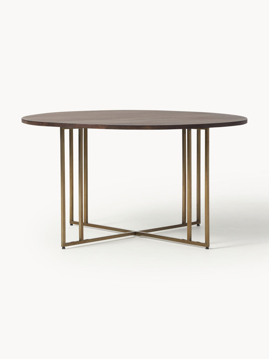 Elit Yuvarlak Ahşap Yemek Masası Ceviz