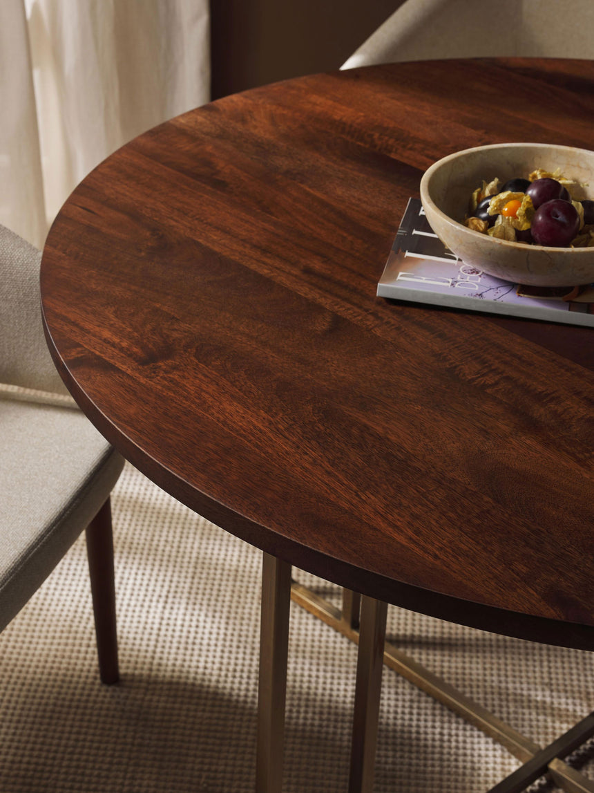 Elit Yuvarlak Ahşap Yemek Masası Ceviz