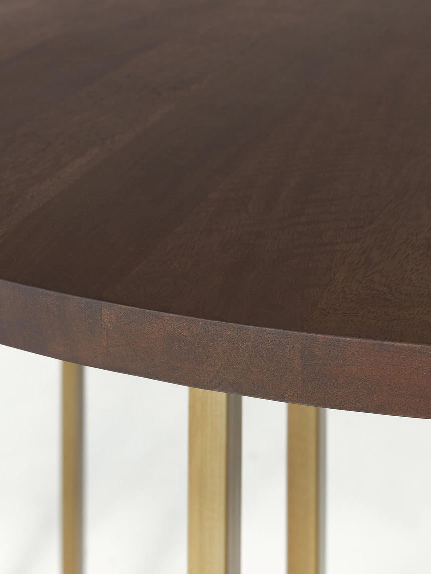 Elit Yuvarlak Ahşap Yemek Masası Ceviz