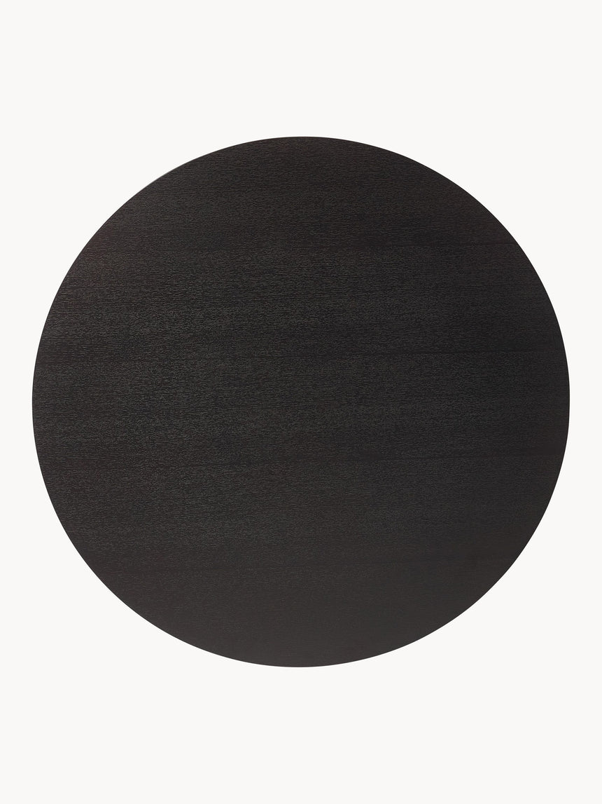 Elmas Ahşap Yuvarlak Orta Sehpa Koyu Ceviz