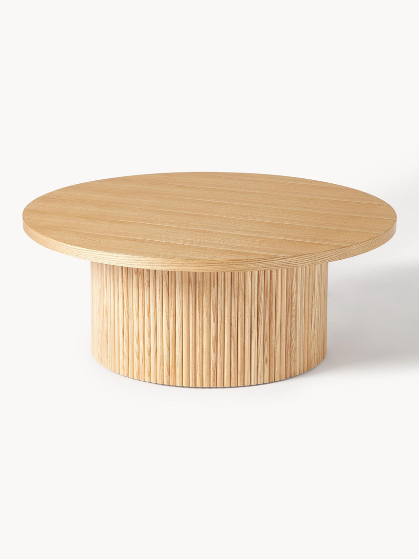 Elmas Ahşap Yuvarlak Orta Sehpa Natürel