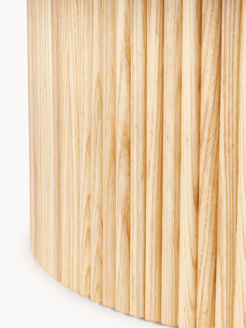 Elmas Ahşap Yuvarlak Orta Sehpa Natürel