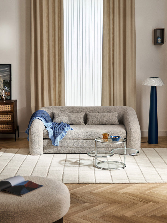 Fara Yataklı İkili Koltuk Bej Benekli Bukle