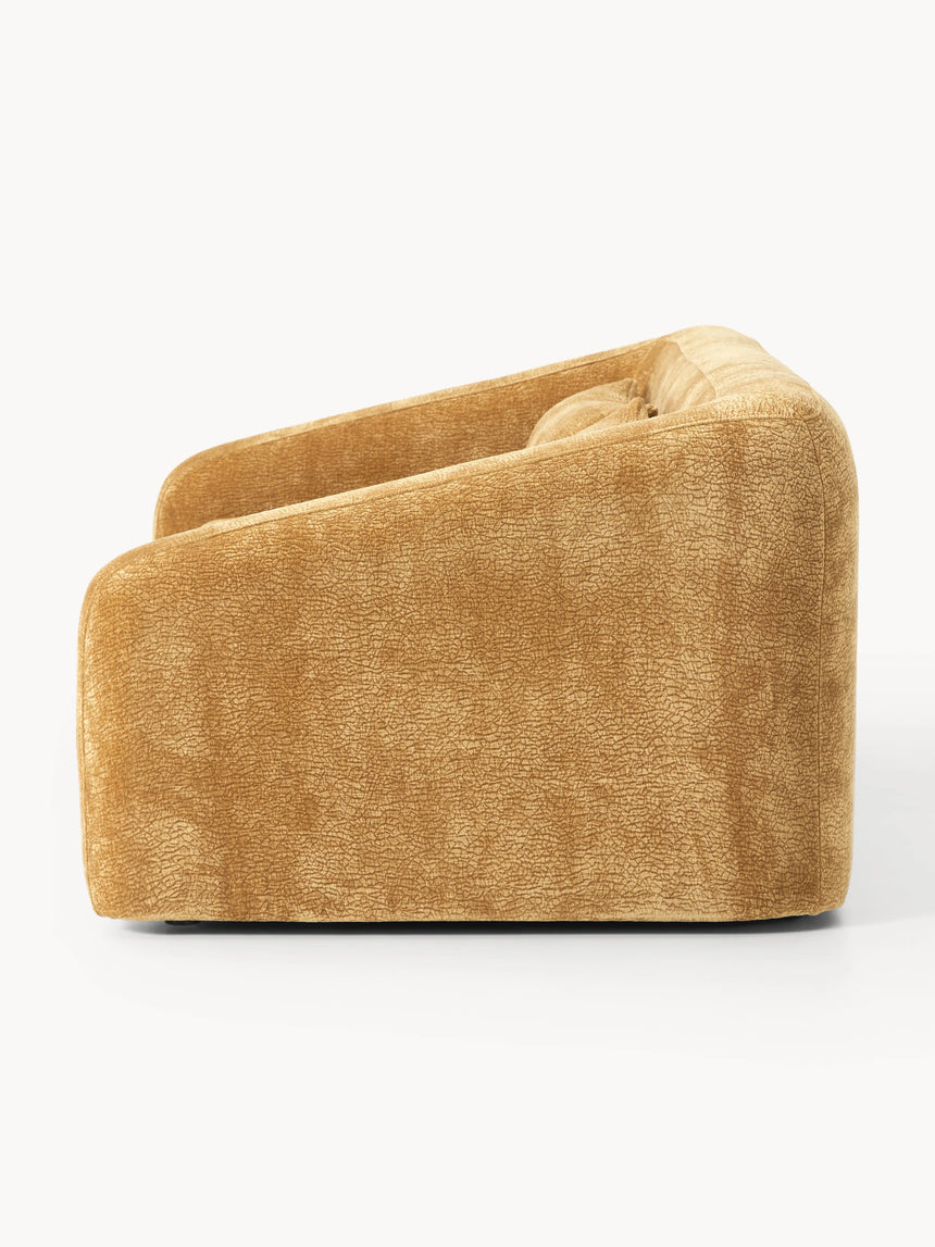 Fara Yataklı İkili Koltuk Hardal Dokuma Kadife