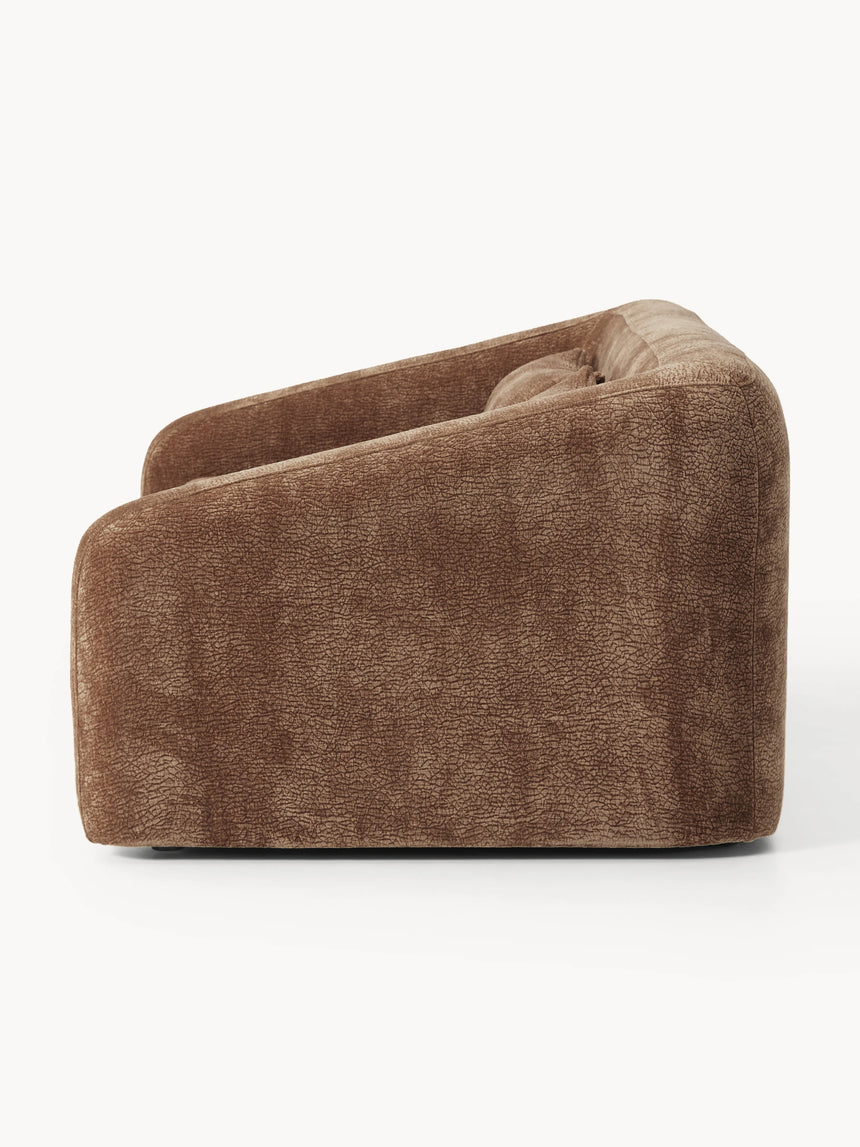 Fara Yataklı İkili Koltuk Kahve Dokuma Kadife