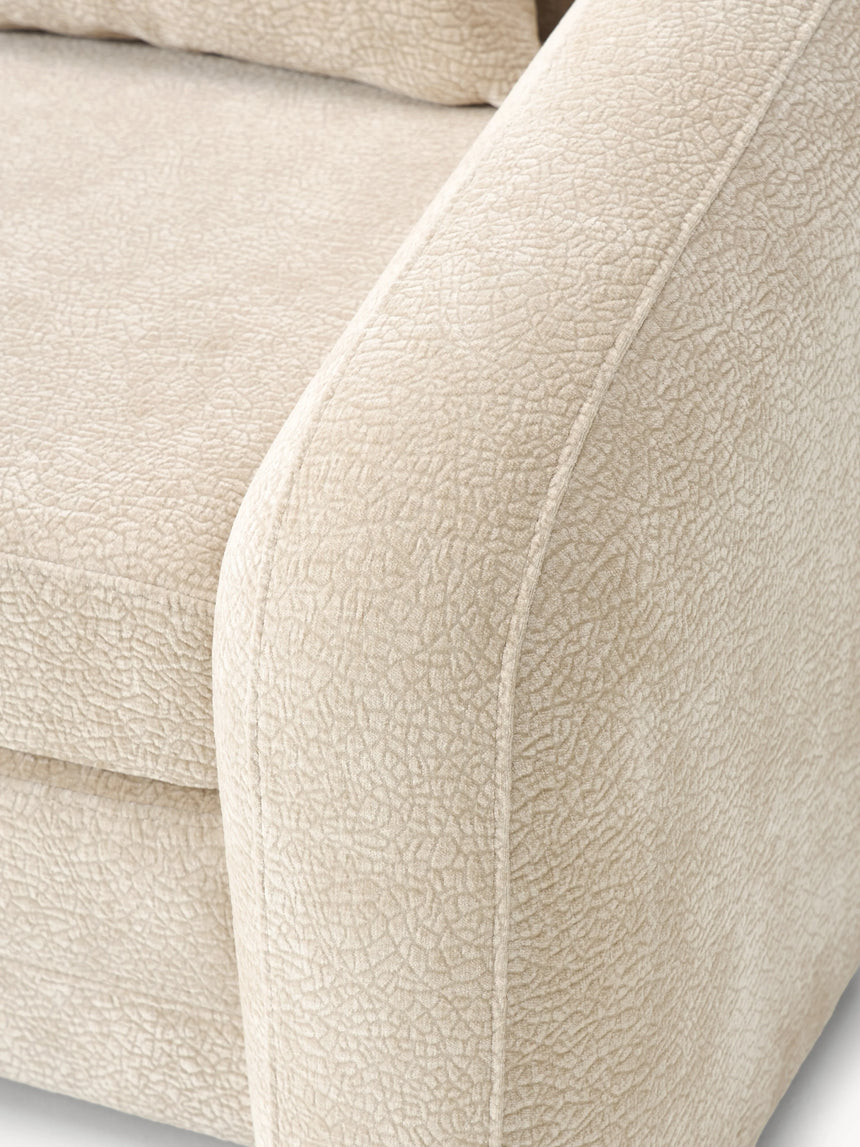 Fara Yataklı İkili Koltuk Krem Dokuma Kadife